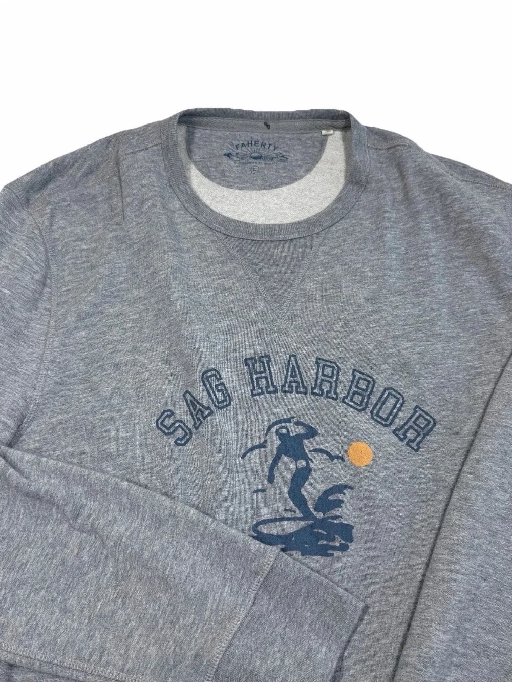 Faherty Sag Harbor Men's Gray Crewneck Sweatshirt
